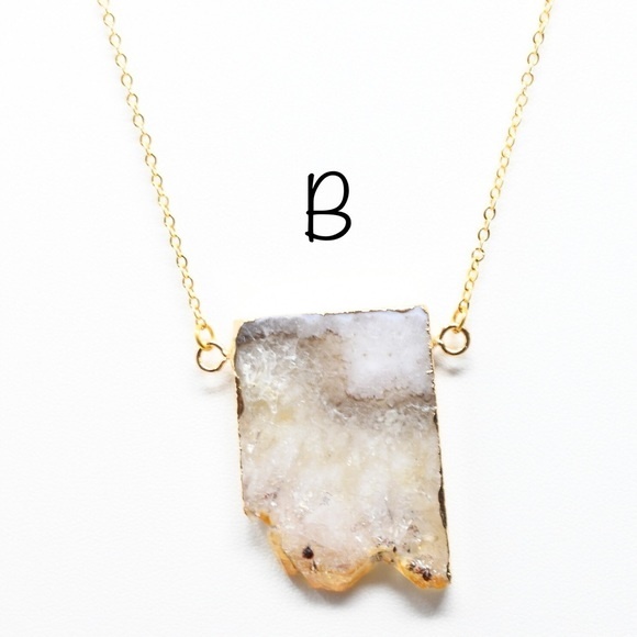 Natural Citrine Druzy Stone Necklace - Picture 5 of 6